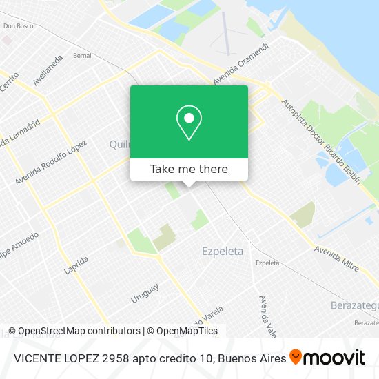 Mapa de VICENTE LOPEZ 2958 apto credito 10