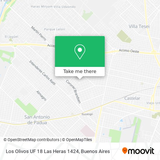 Mapa de Los Olivos UF 18  Las Heras 1424