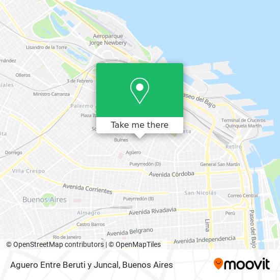 Aguero Entre Beruti y Juncal map