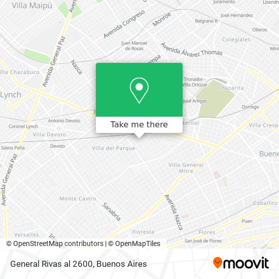 Mapa de General Rivas al 2600