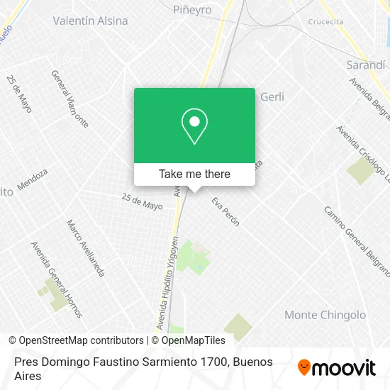 Mapa de Pres  Domingo Faustino Sarmiento 1700