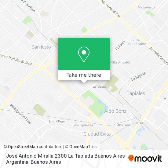 José Antonio Miralla 2300  La Tablada  Buenos Aires  Argentina map