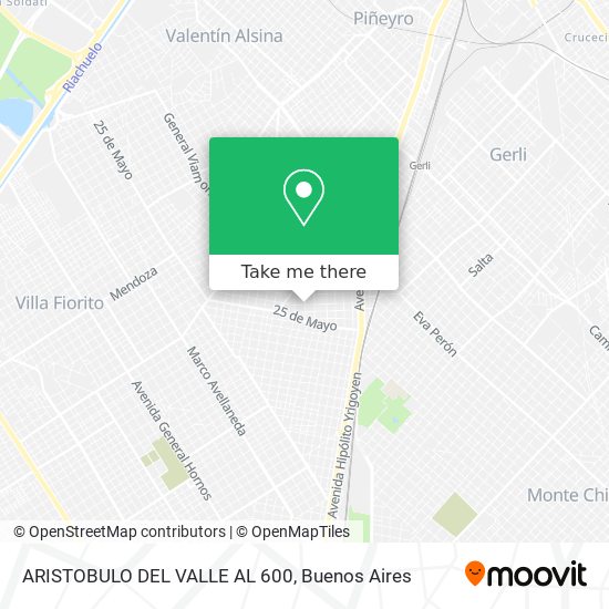 ARISTOBULO DEL VALLE AL 600 map