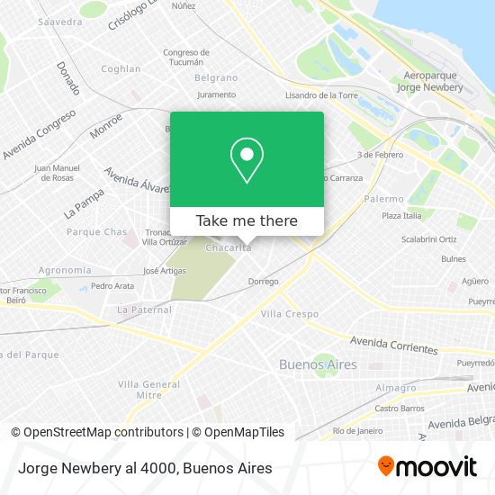 Jorge Newbery al 4000 map