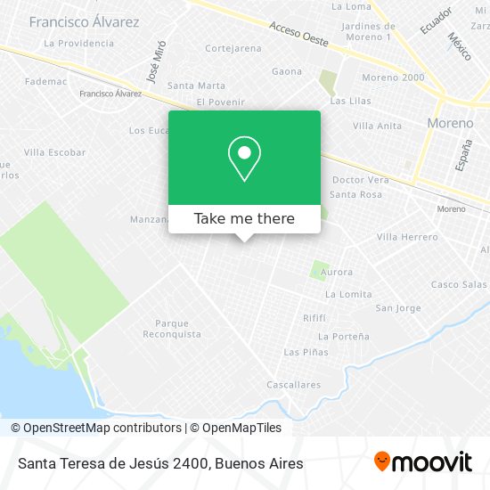 Santa Teresa de Jesús 2400 map