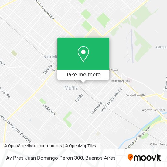 Av  Pres  Juan Domingo Peron 300 map