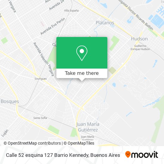 Mapa de Calle 52 esquina 127 Barrio Kennedy