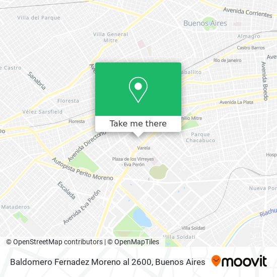 Baldomero Fernadez  Moreno al 2600 map
