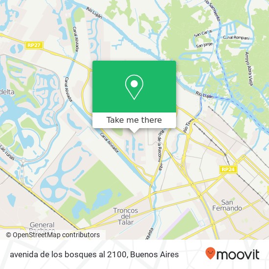 Mapa de avenida de los bosques al 2100