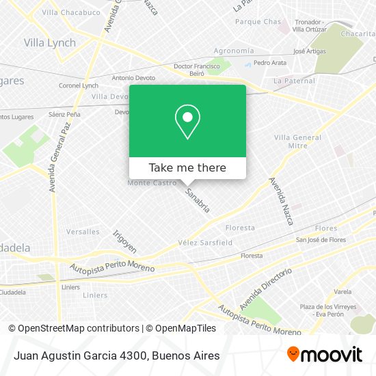 Juan Agustin Garcia 4300 map