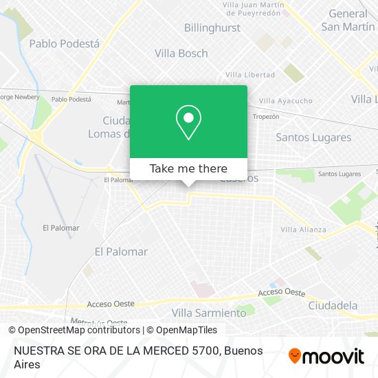 Mapa de NUESTRA SE ORA DE LA MERCED 5700