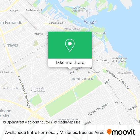Mapa de Avellaneda Entre Formosa y Misiones