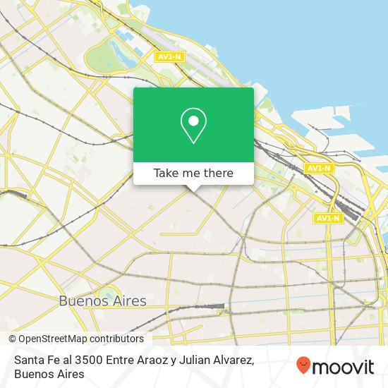 Mapa de Santa Fe al 3500 Entre Araoz y Julian Alvarez