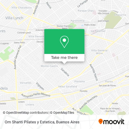 Mapa de Om Shanti Pilates y Estetica
