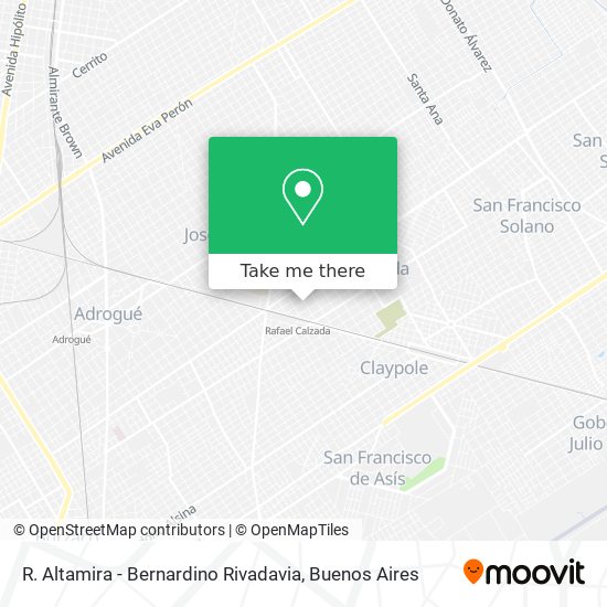 R. Altamira - Bernardino Rivadavia map