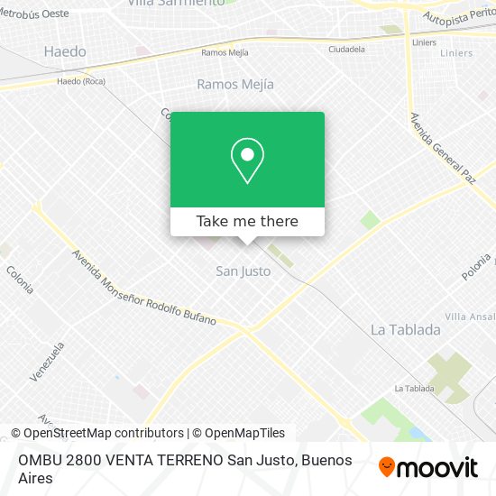 Mapa de OMBU 2800 VENTA TERRENO  San Justo