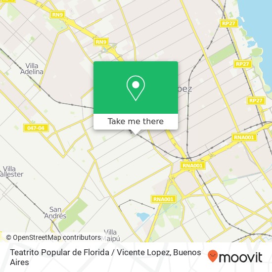 Teatrito Popular de Florida / Vicente Lopez map