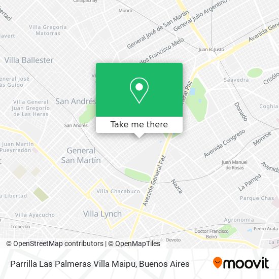 Parrilla Las Palmeras Villa Maipu map