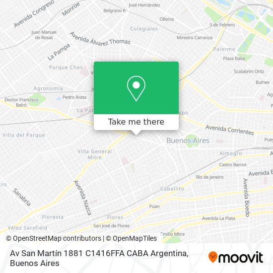 Av  San Martín 1881  C1416FFA CABA  Argentina map