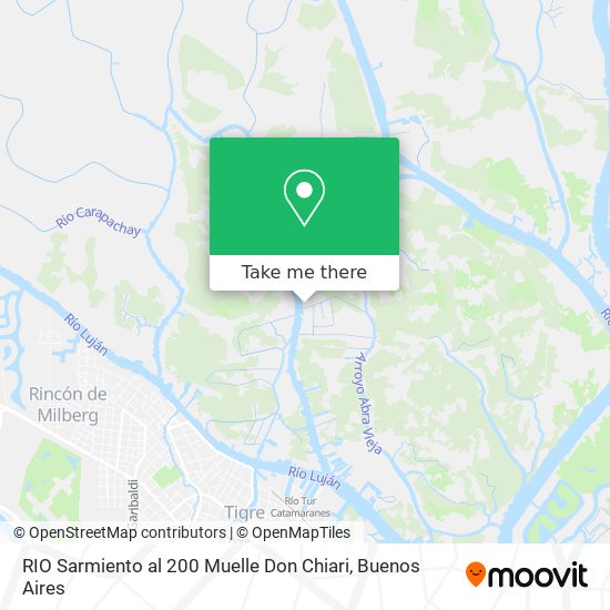 RIO Sarmiento al 200 Muelle Don Chiari map