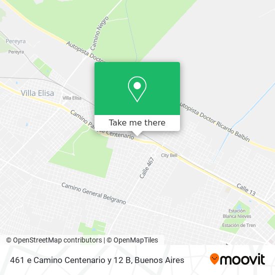 Mapa de 461 e  Camino Centenario y 12 B