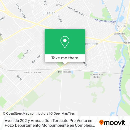 Avenida 202 y Arricau  Don Torcuato  Pre Venta en Pozo  Departamento Monoambiente en Complejo con A map