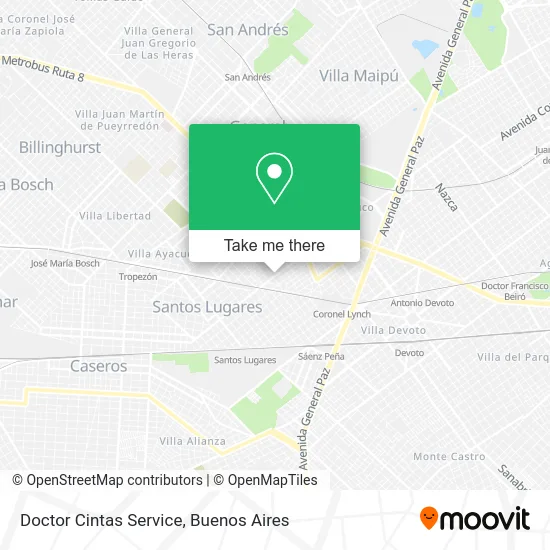 Doctor Cintas Service map