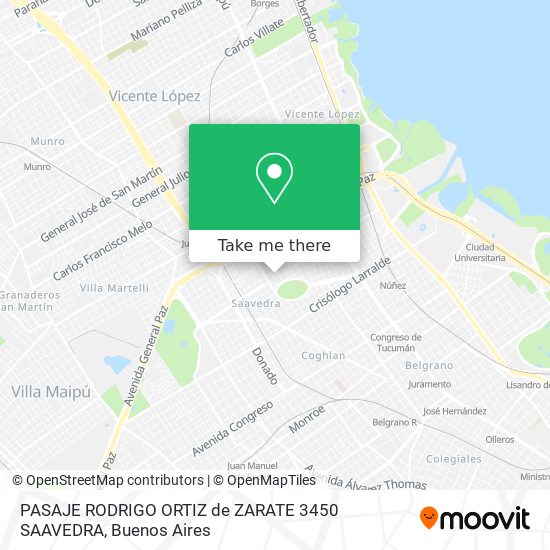 PASAJE RODRIGO ORTIZ de ZARATE  3450   SAAVEDRA map