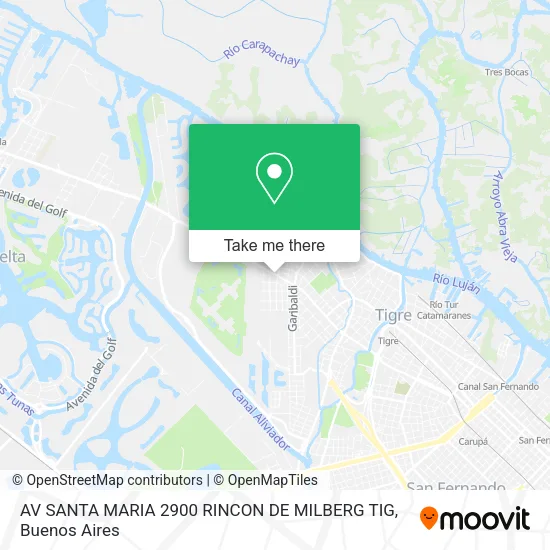 Mapa de AV SANTA MARIA  2900 RINCON DE MILBERG TIG