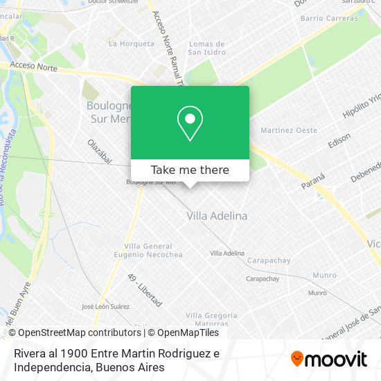 Rivera al 1900 Entre Martin Rodriguez e Independencia map