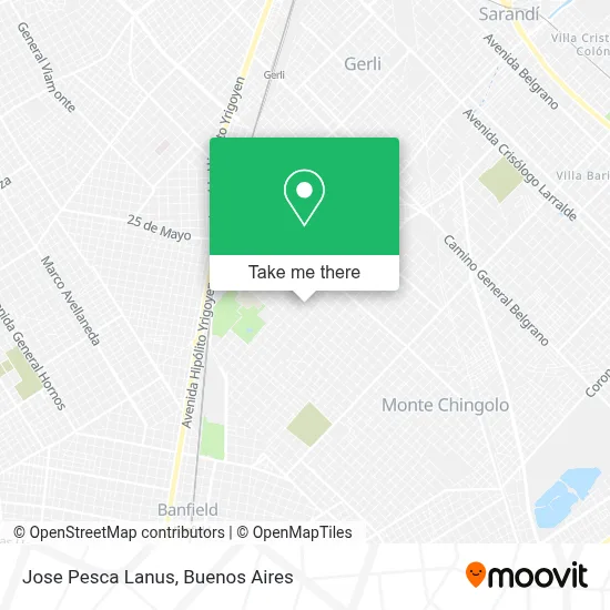 Jose Pesca Lanus map