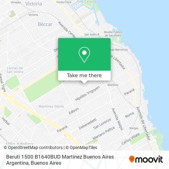 Beruti 1500  B1640BUD Martínez  Buenos Aires  Argentina map