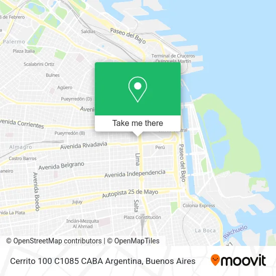 Mapa de Cerrito 100  C1085 CABA  Argentina