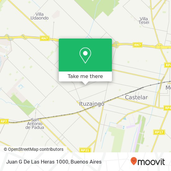 Mapa de Juan G De Las Heras 1000