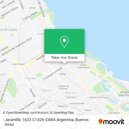 Mapa de Jaramillo 1623  C1426 CABA  Argentina