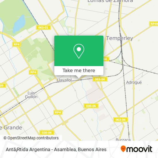 Antã¡Rtida Argentina - Asamblea map