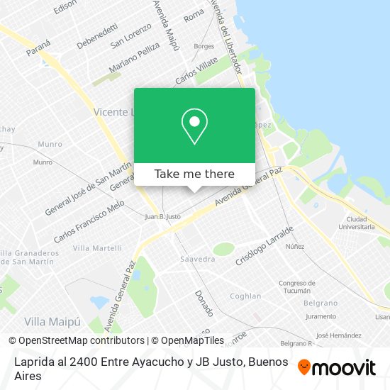 Laprida al 2400 Entre Ayacucho y JB Justo map