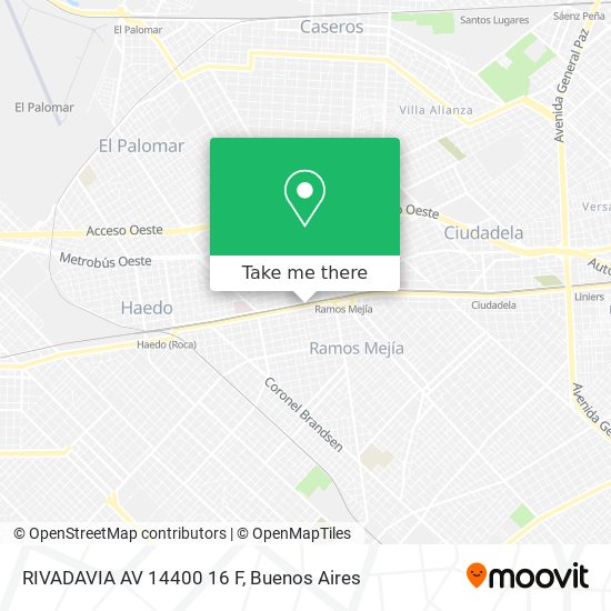 Mapa de RIVADAVIA  AV 14400 16 F