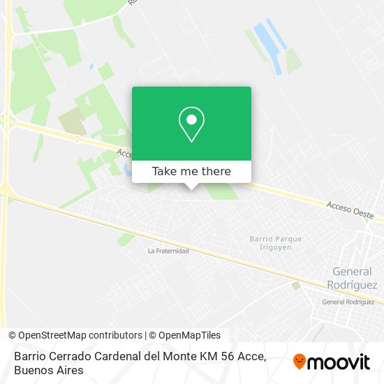 Mapa de Barrio Cerrado Cardenal del Monte KM 56 Acce