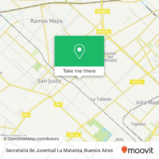 Secretaría de Juventud La Matanza map