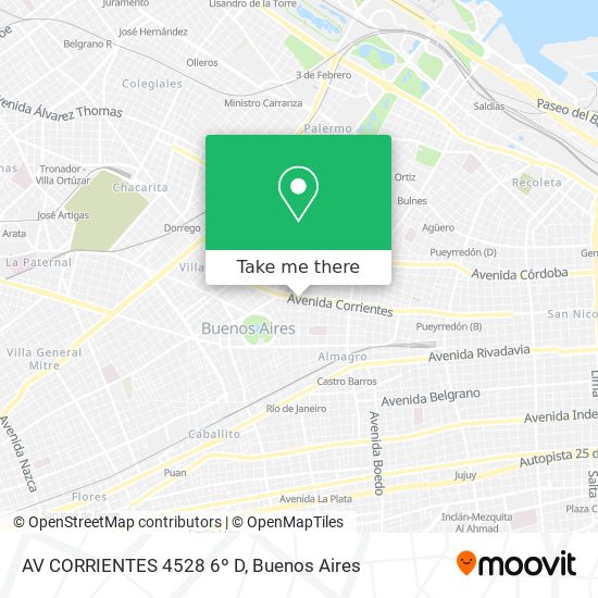 Mapa de AV  CORRIENTES 4528 6º D
