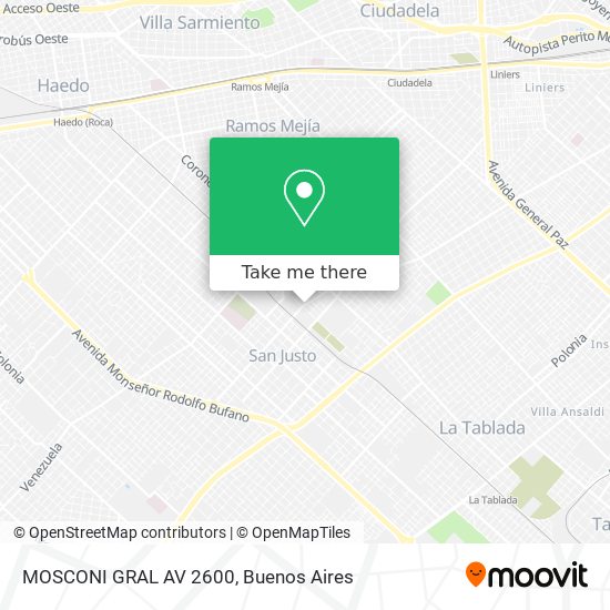 MOSCONI  GRAL AV 2600 map