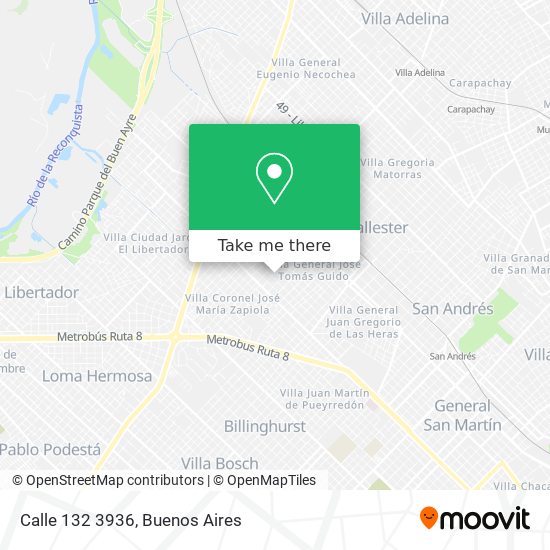 Calle 132 3936 map