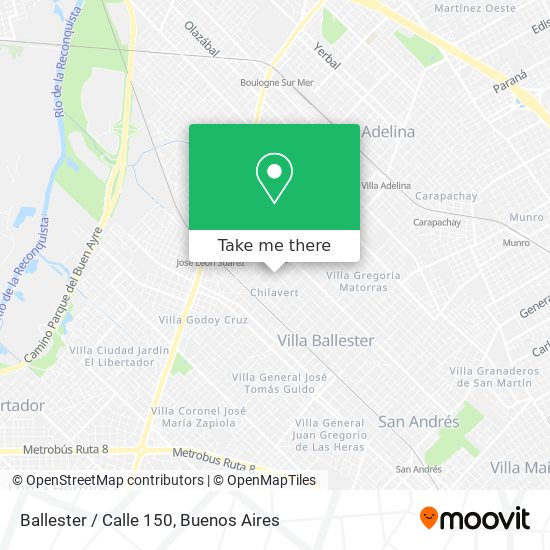 Mapa de Ballester / Calle 150