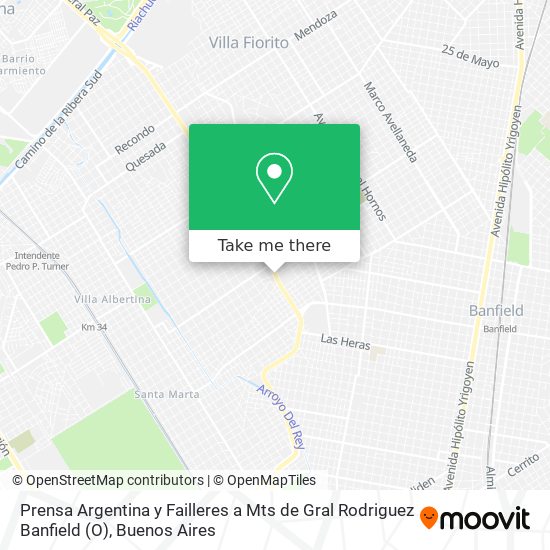 Prensa Argentina y Failleres  a Mts  de  Gral  Rodriguez   Banfield (O) map