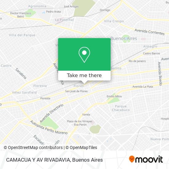 Mapa de CAMACUA Y AV RIVADAVIA