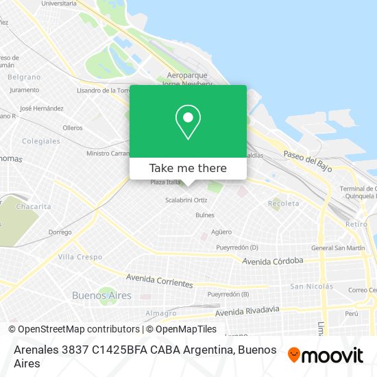 Mapa de Arenales 3837  C1425BFA CABA  Argentina