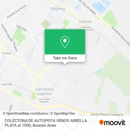 COLECTORA DE AUTOPISTA UENOS AIRES LA PLATA  al 1000 map