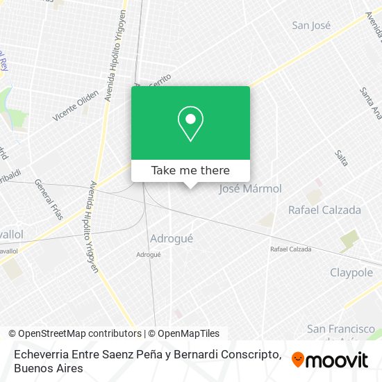 Mapa de Echeverria Entre Saenz Peña y Bernardi  Conscripto