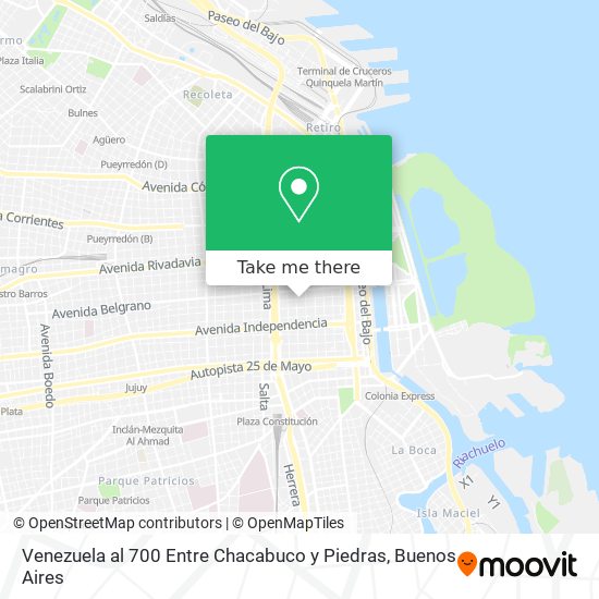 Venezuela al 700  Entre Chacabuco y Piedras map